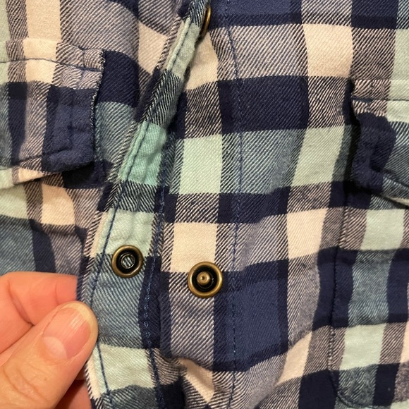 Jachs Girlfriend Navy and Mint Checkered Women’s Shirt - Picture 3 of 6